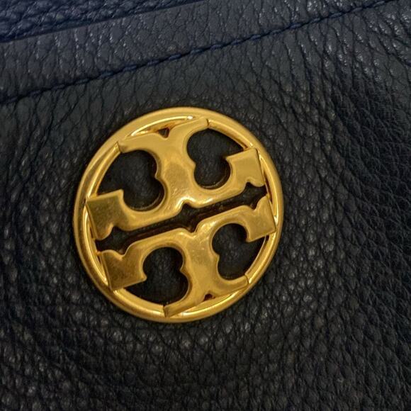 TORY BURCH CHELSEA SLOUCHY BLUE LEATHER TOTE - Picture 7 of 12